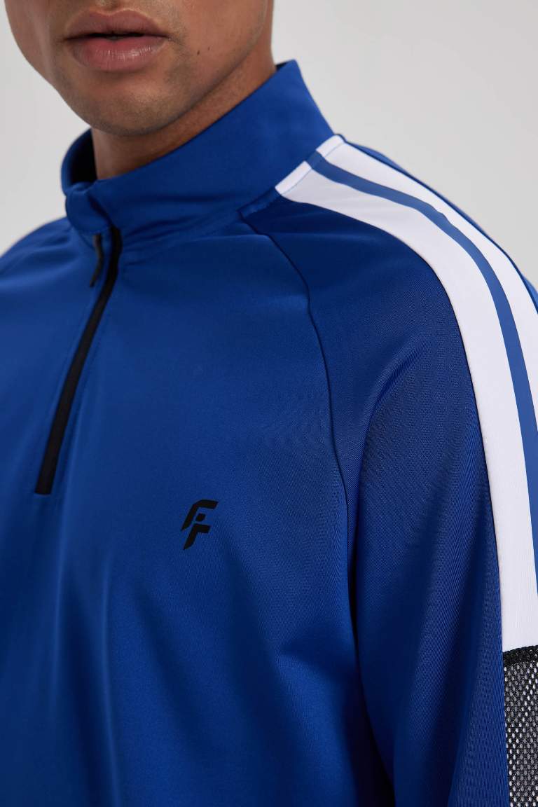 DeFactoFit Slim Fit Zippered Scuba Fabric Sports Sweatshirt