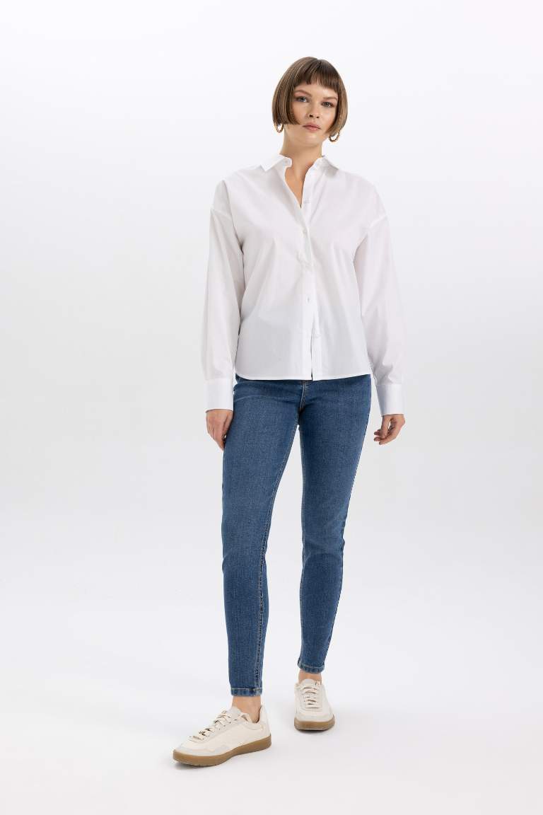 Anna Skinny Fit Yüksel Bel Dar Paça Cepli Bilek Boy Jean Pantolon