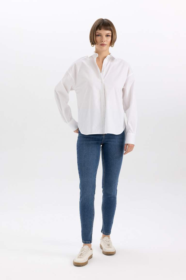 Anna Skinny Fit Yüksel Bel Dar Paça Cepli Bilek Boy Jean Pantolon