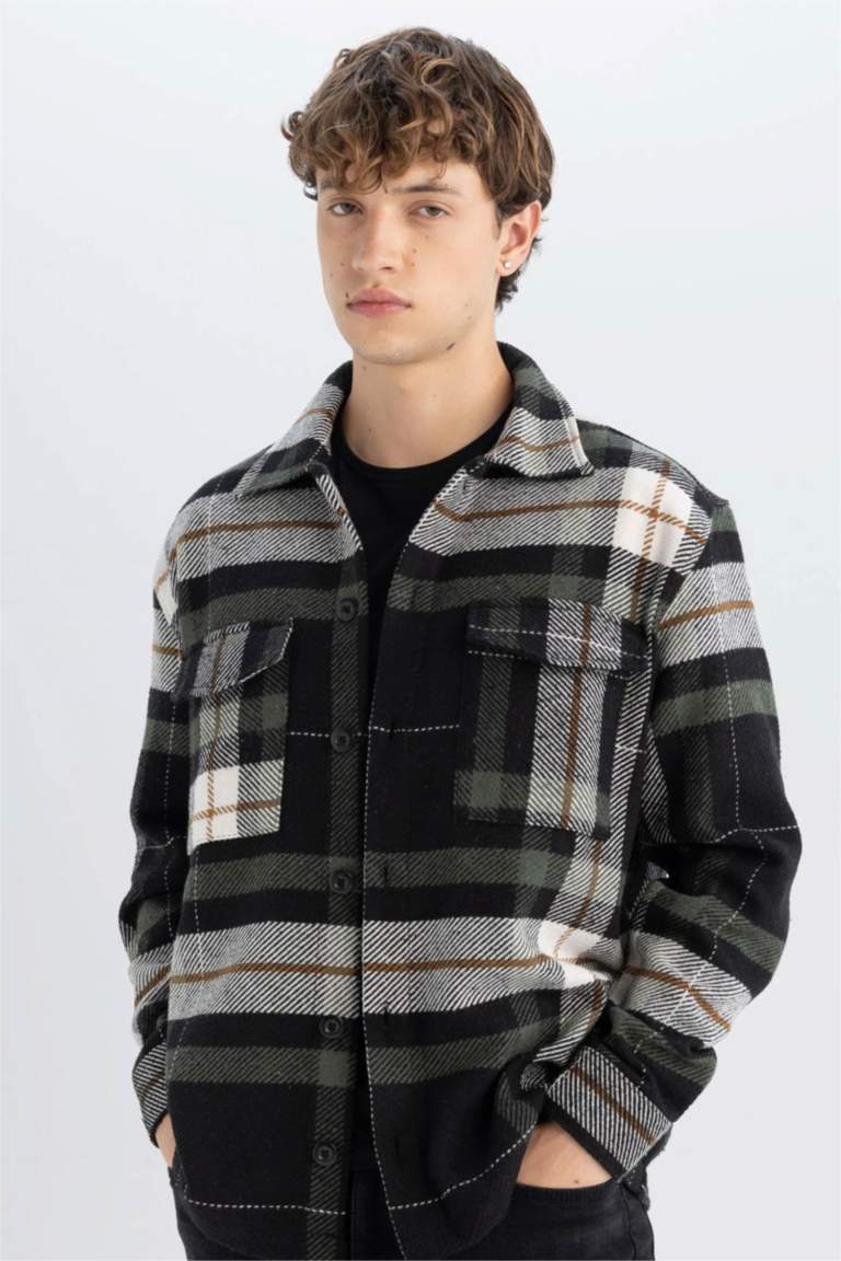 Relax Fit Oduncu Flanel Uzun Kollu Gömlek