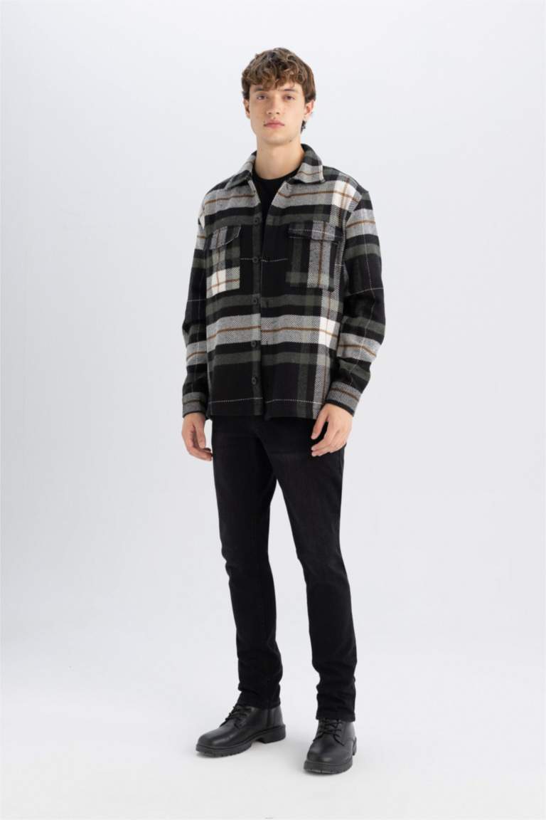 Relax Fit Oduncu Flanel Uzun Kollu Gömlek