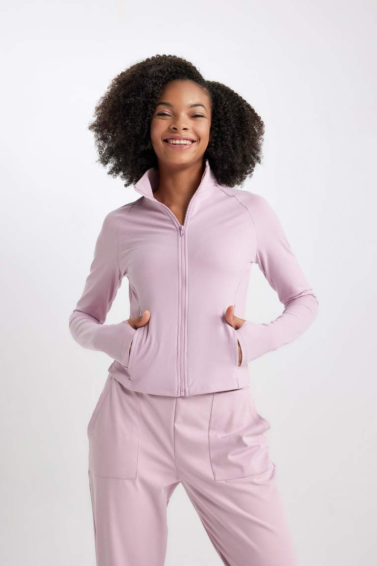 DeFactoFit Slim Fit Çift Cepli Ağır Kumaş Hırka