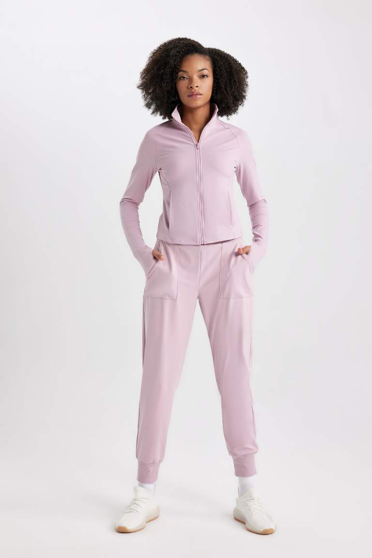DeFactoFit Slim Fit Çift Cepli Ağır Kumaş Hırka