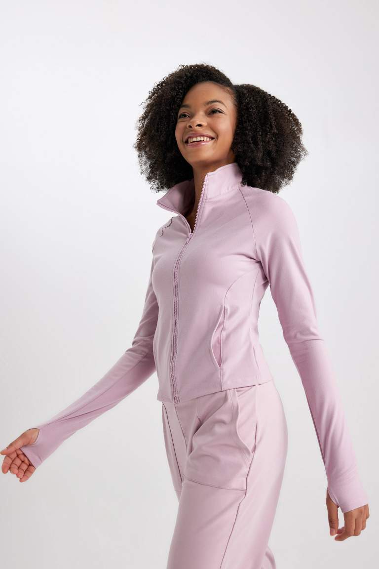 DeFactoFit Slim Fit Çift Cepli Ağır Kumaş Hırka
