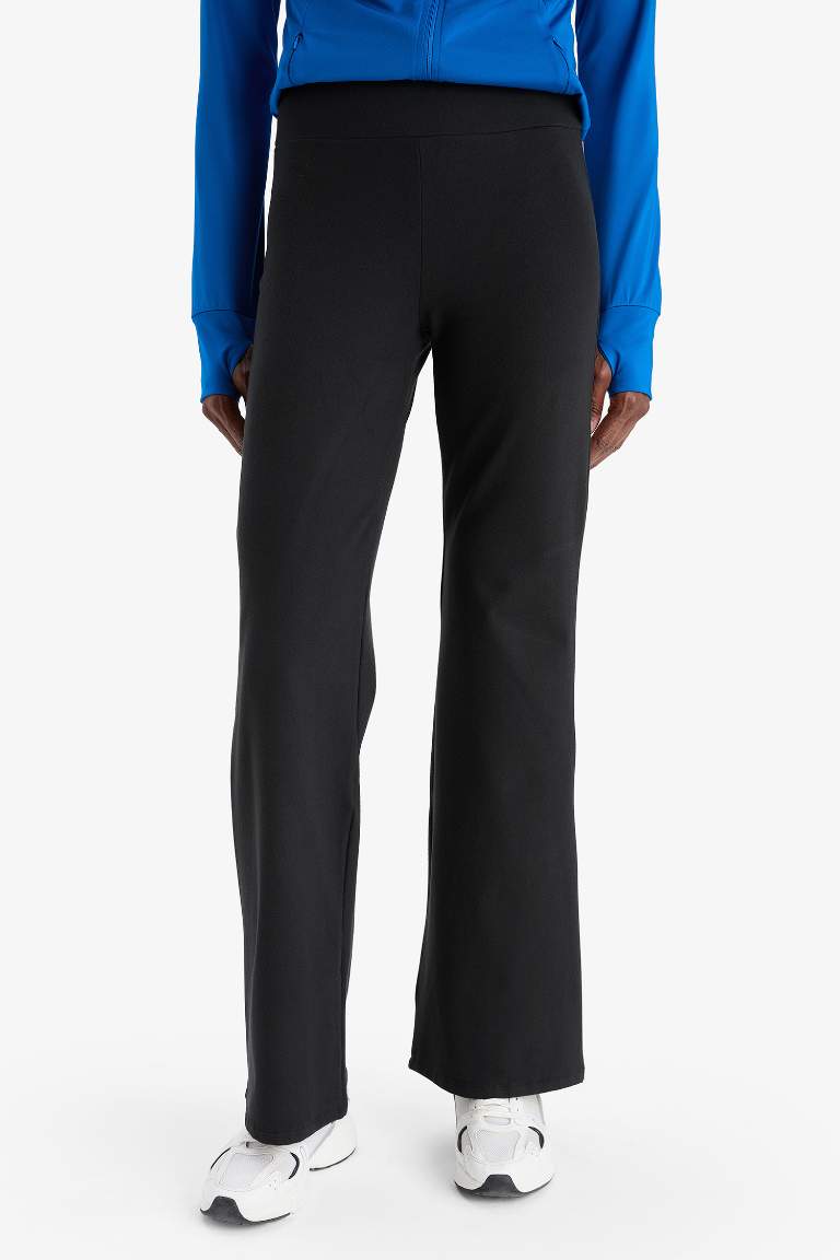DeFactoFit Wide Leg Geniş Paça Pantolon Beli Saran Geniş Bol Paça Bilek Boy