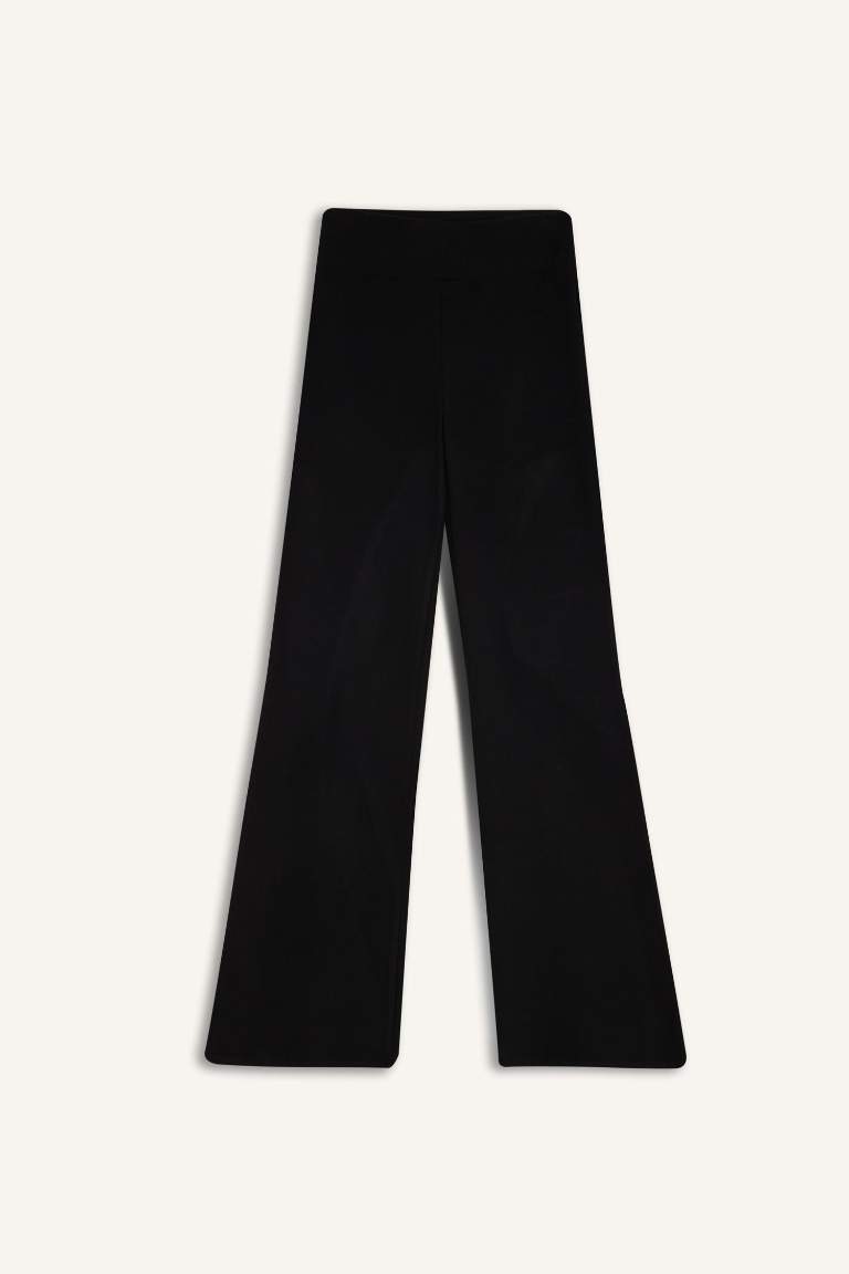 DeFactoFit Wide Leg Geniş Paça Pantolon Beli Saran Geniş Bol Paça Bilek Boy