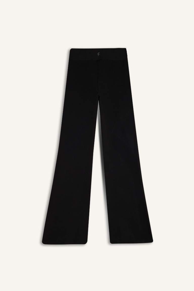 DeFactoFit Wide Leg Geniş Paça Pantolon Beli Saran Geniş Bol Paça Bilek Boy