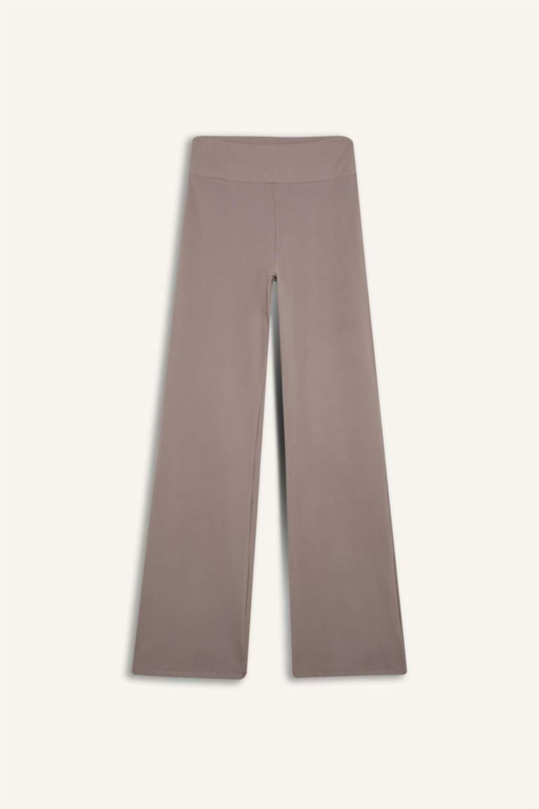 DeFactoFit Wide Leg Geniş Paça Pantolon Beli Saran Geniş Bol Paça Bilek Boy