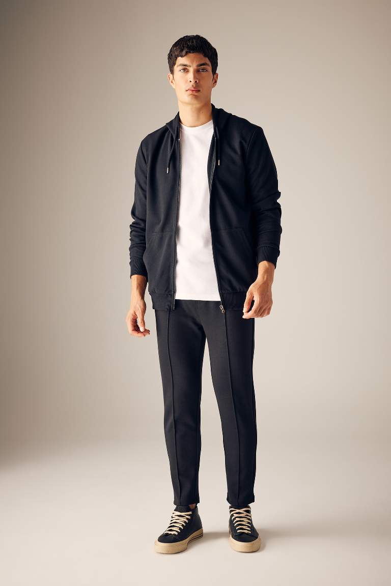 İnce Eşofman Altı Slim Fit Dar Kesim Basic Düz Cepli Beli Bağcıklı Düz Paça