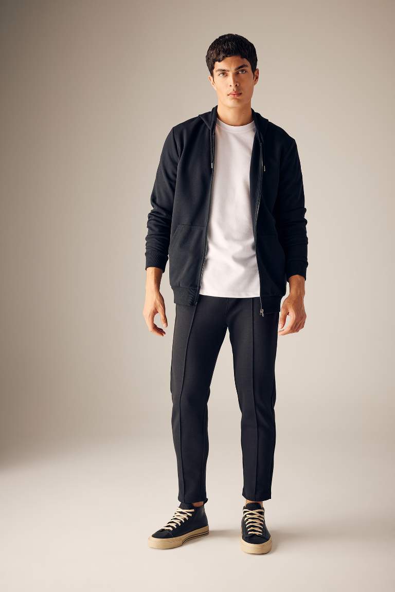 İnce Eşofman Altı Slim Fit Dar Kesim Basic Düz Cepli Beli Bağcıklı Düz Paça