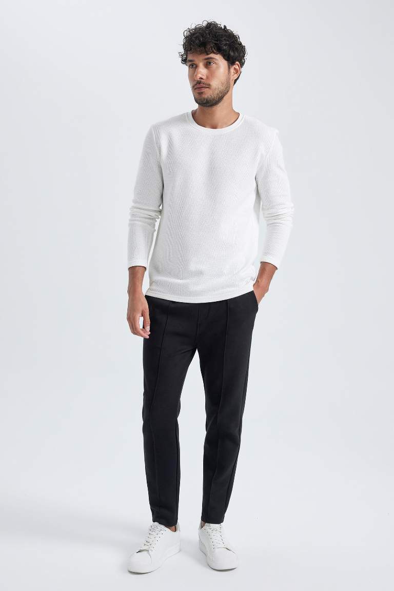 İnce Eşofman Altı Slim Fit Dar Kesim Basic Düz Cepli Beli Bağcıklı Düz Paça