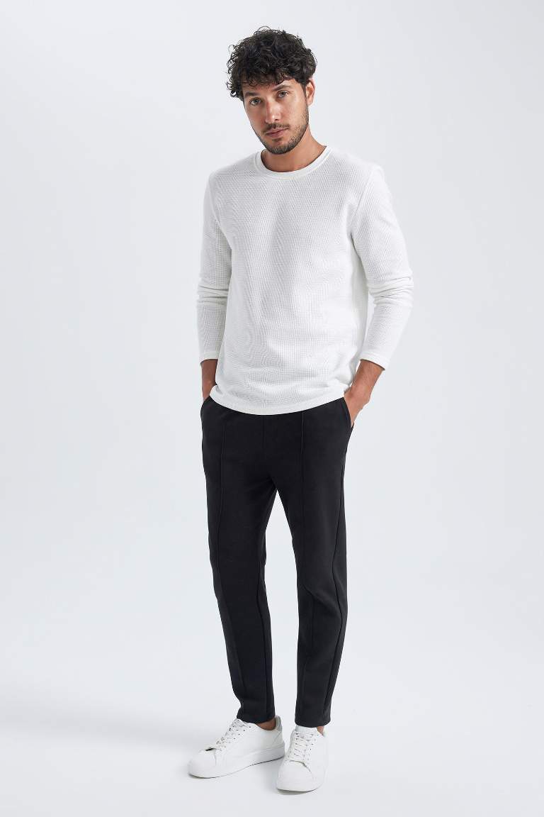 İnce Eşofman Altı Slim Fit Dar Kesim Basic Düz Cepli Beli Bağcıklı Düz Paça