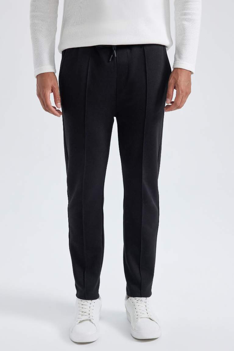 İnce Eşofman Altı Slim Fit Dar Kesim Basic Düz Cepli Beli Bağcıklı Düz Paça