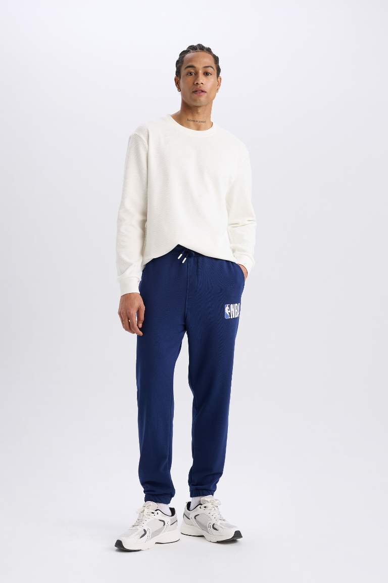 DeFactoFit NBA Wordmark Jogger Eşofman Altı Standart Fit Cepli Beli Bağcıklı 