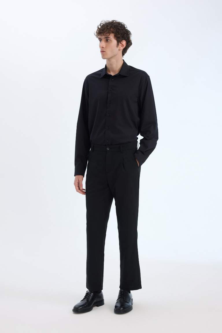 Tailored Regular Fit Basic Straight Leg Trousers