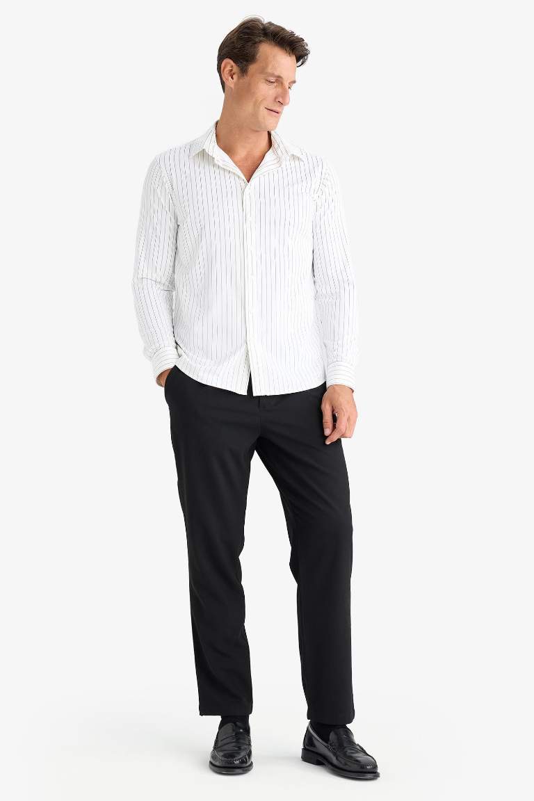 Yazlık Kumaş Pileli Pantolon Tailored Regular Fit Normal Kesim Basic Düz Cepli Düz Paça