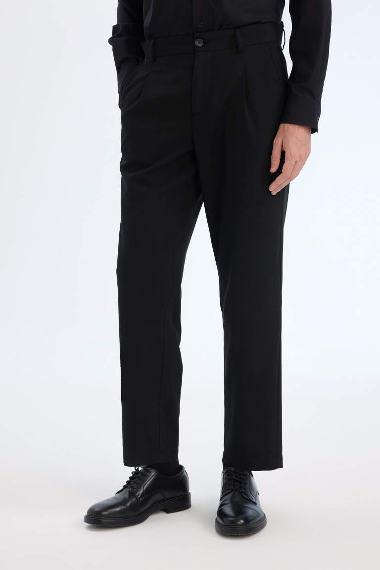 Tailored Regular Fit Basic Straight Leg Trousers