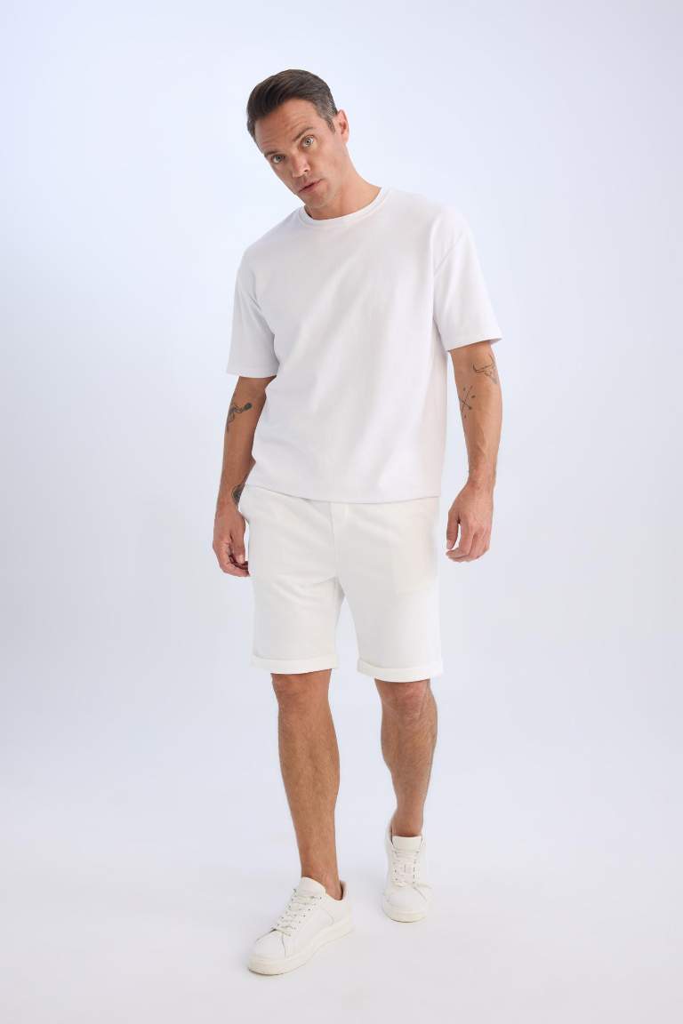 Beli Bağcıklı Yazlık Pike Bermuda Şort