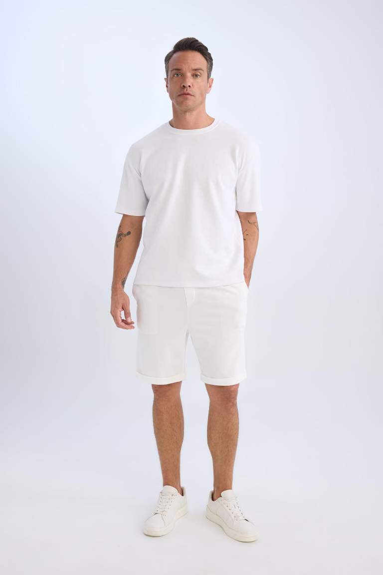 Beli Bağcıklı Yazlık Pike Bermuda Şort