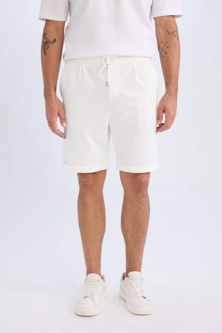 Beli Bağcıklı Yazlık Pike Bermuda Şort