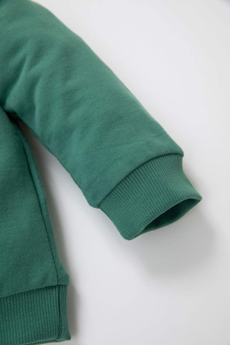 Erkek Bebek %100 Pamuk Bisiklet Yaka Basic Düz Sweatshirt