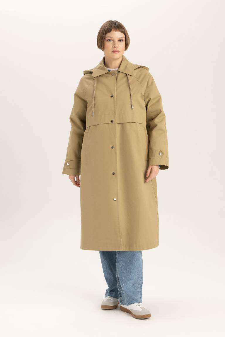 Relax Fit Hooded Trench Coat