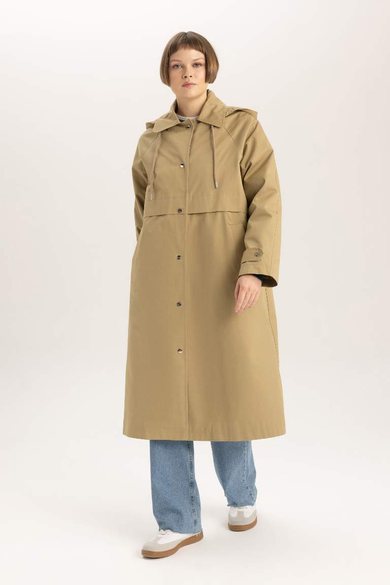 Relax Fit Hooded Trench Coat