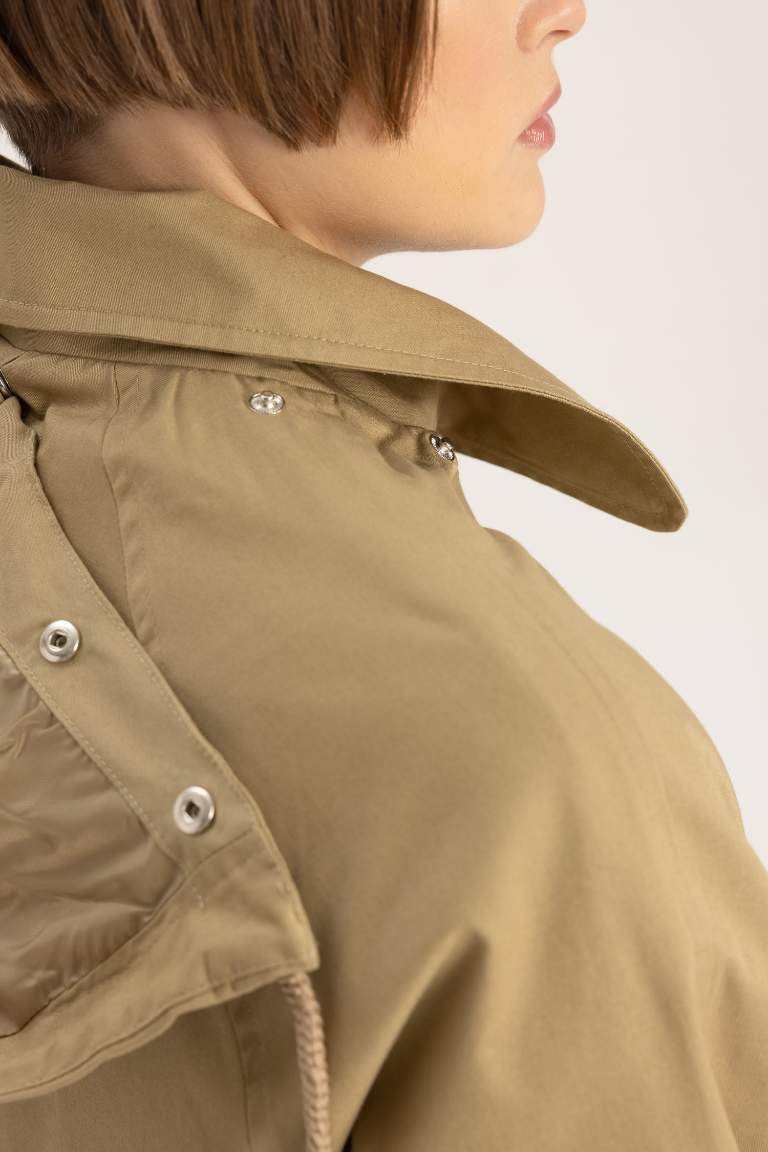 Relax Fit Hooded Trench Coat