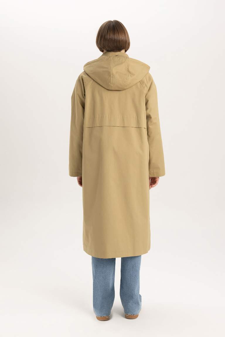 Relax Fit Hooded Trench Coat