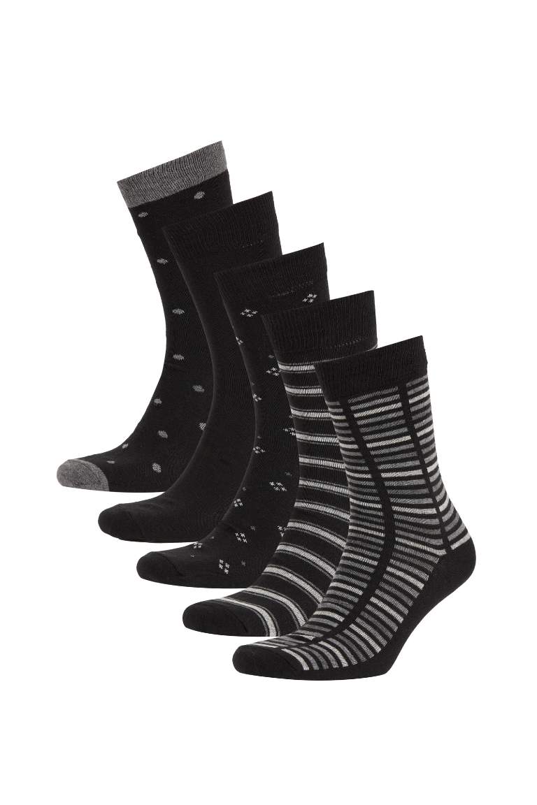 Men 5 Piece Cotton Long Socks
