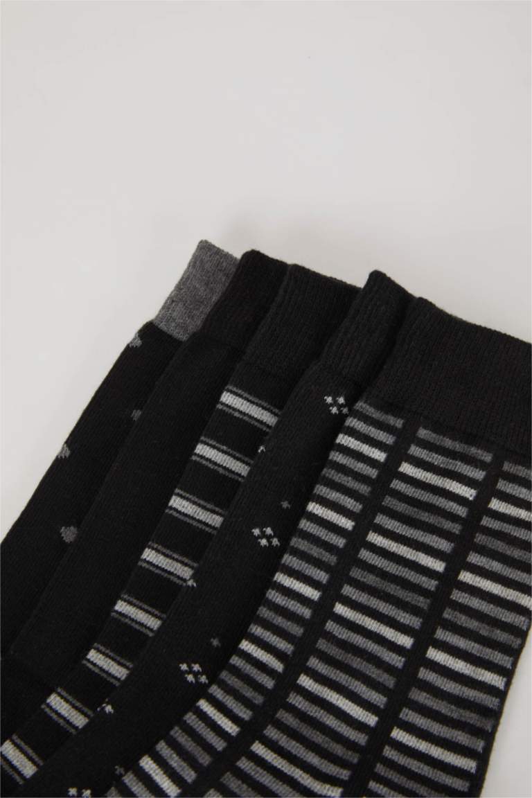 Men 5 Piece Cotton Long Socks