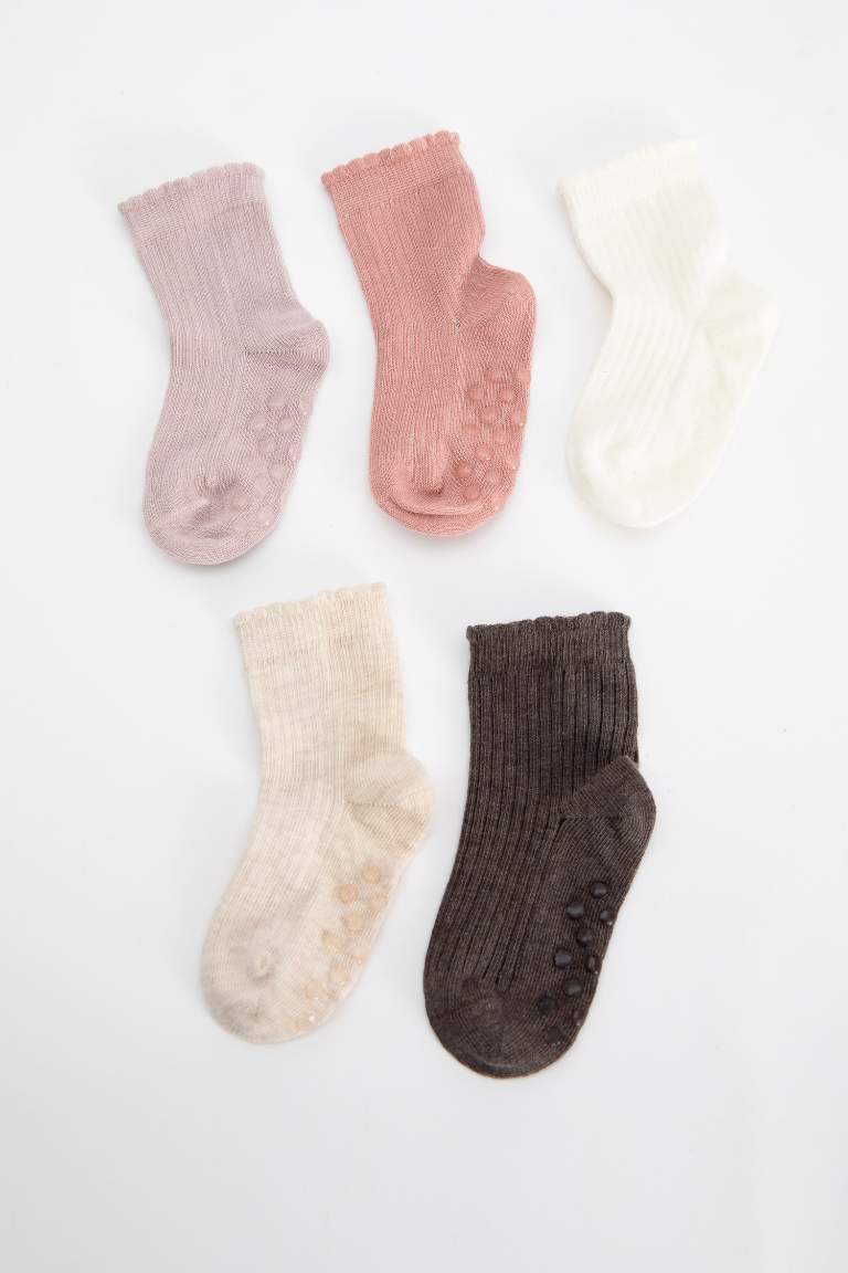 Chaussettes Longues Coton pour Bébé Fille - 5 Paires