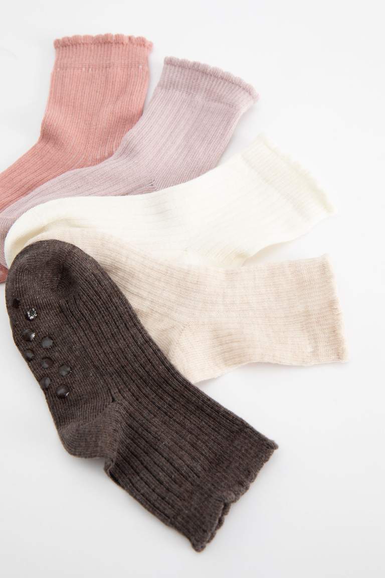 Chaussettes Longues Coton pour Bébé Fille - 5 Paires