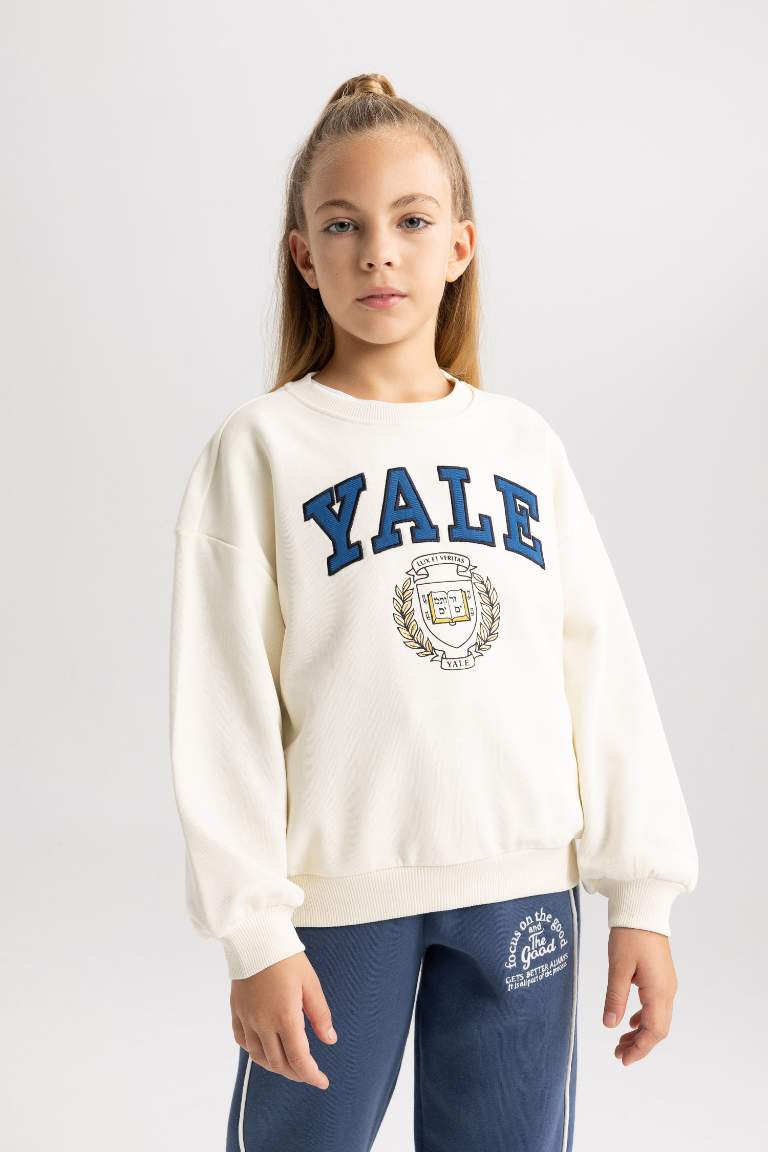 Світшот свободного крою Yale University для дівчаток
