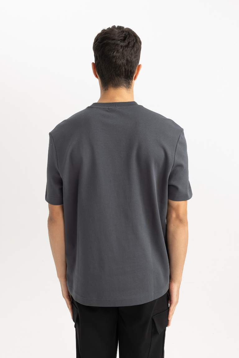 Regular Fit Crew Neck Basic Heavy Fabric T-Shirt