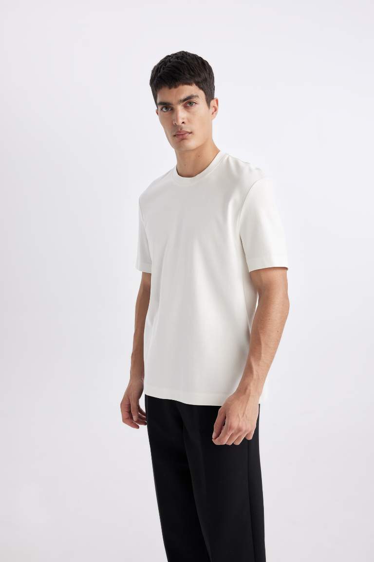 Crew Neck Basic Heavy Fabric Short Sleeve T-Shirt