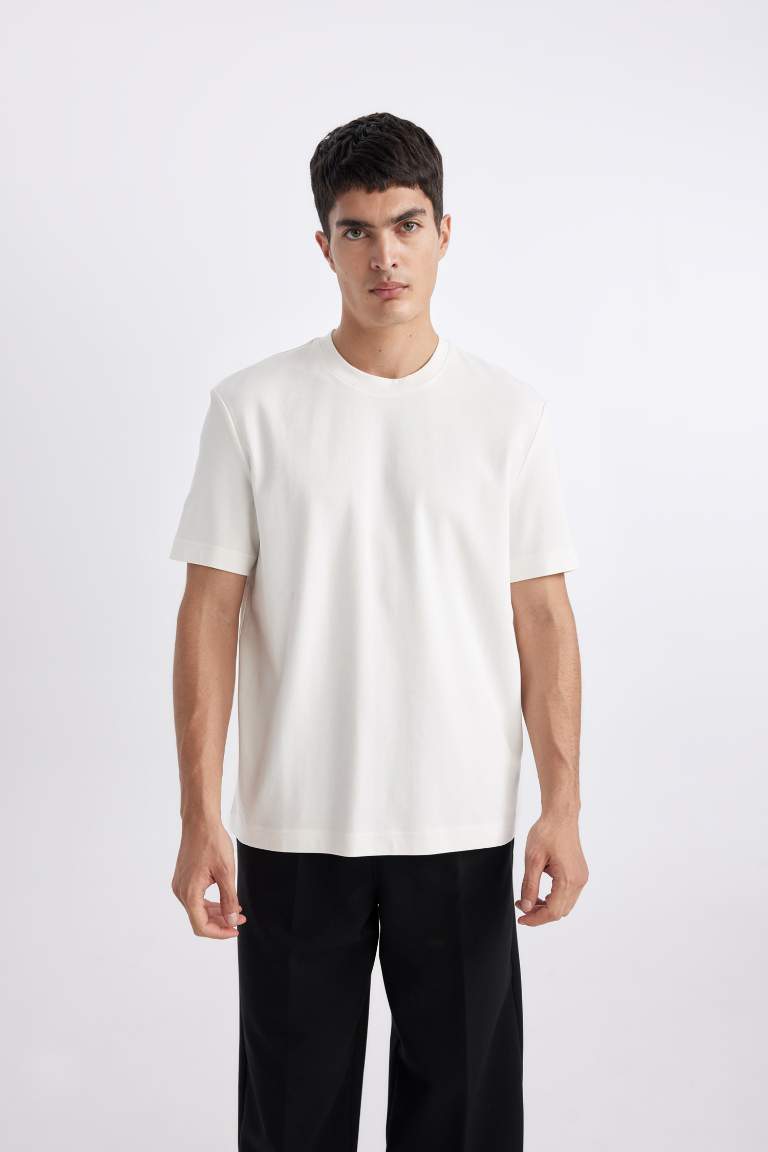 Crew Neck Basic Heavy Fabric Short Sleeve T-Shirt