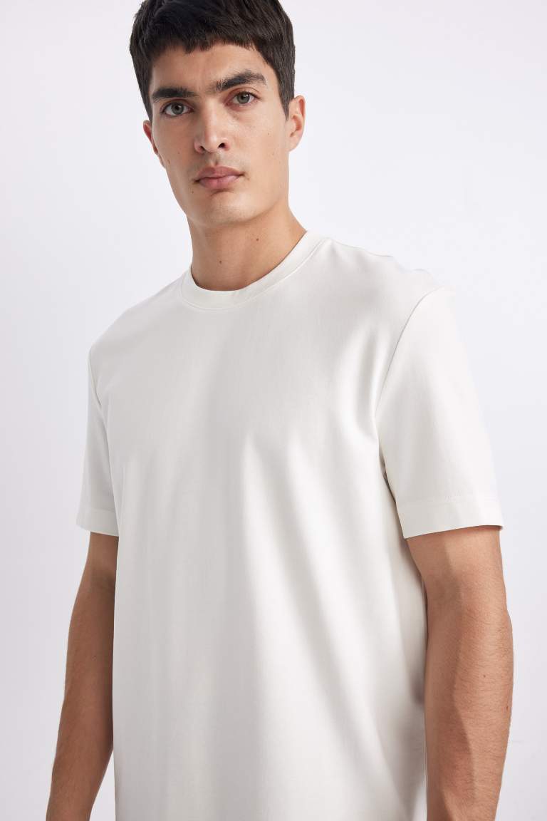 Crew Neck Basic Heavy Fabric Short Sleeve T-Shirt