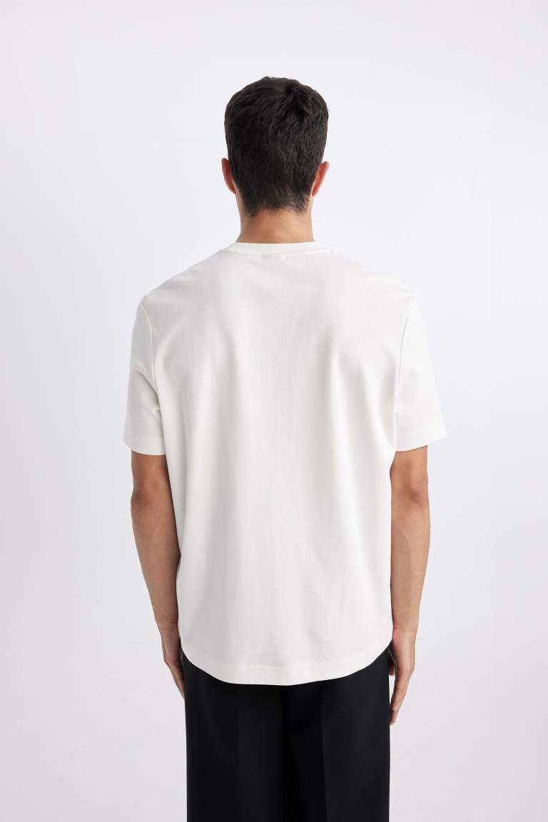 Crew Neck Basic Heavy Fabric Short Sleeve T-Shirt