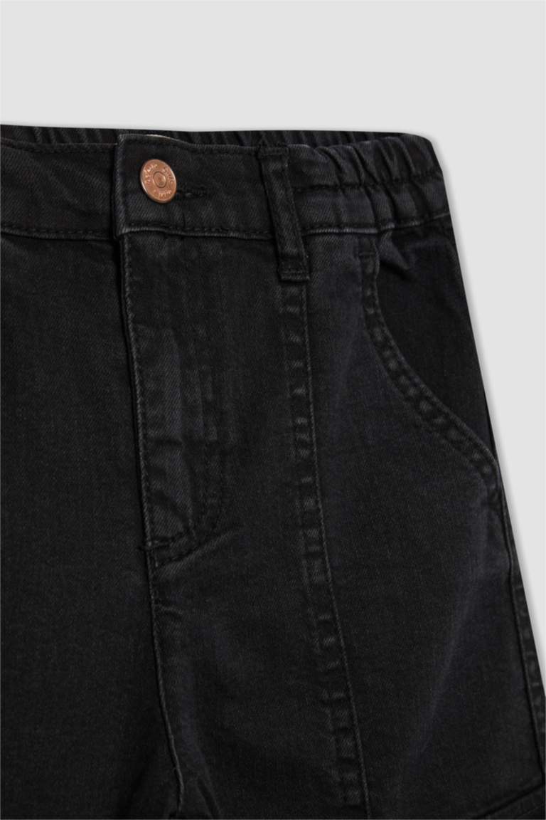 Kız Çocuk Wide Leg Kargo Geniş Paça Jean Pantolon