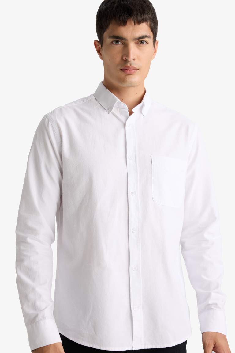 Regular Fit Polo Yaka Oxford Uzun Kollu Gömlek