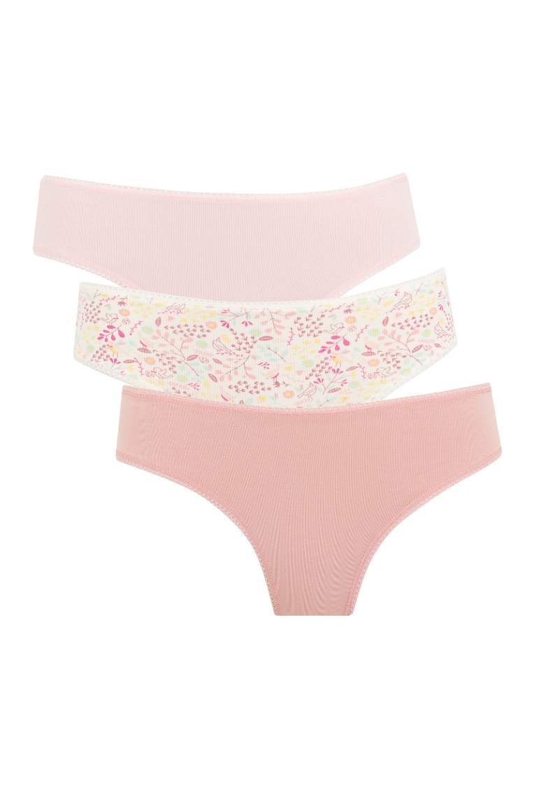 Fall in Love 3'lü Paketli Desenli Slip Külot