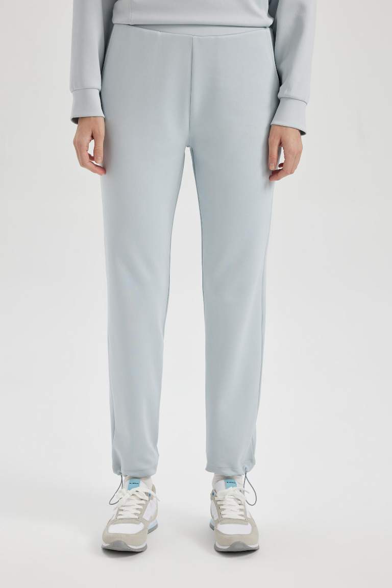 بنطلون سويت بانتس قماش سكوبا قصة عادية من DeFactoFit