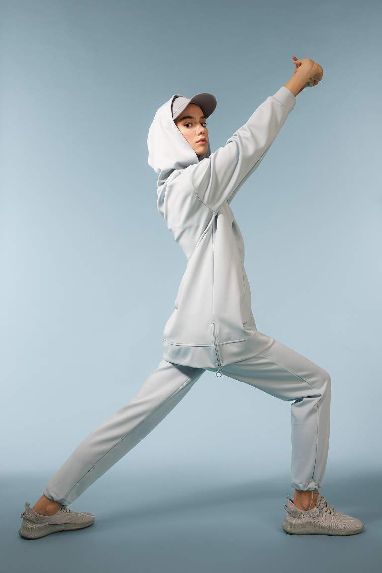 بنطلون سويت بانتس قماش سكوبا قصة عادية من DeFactoFit