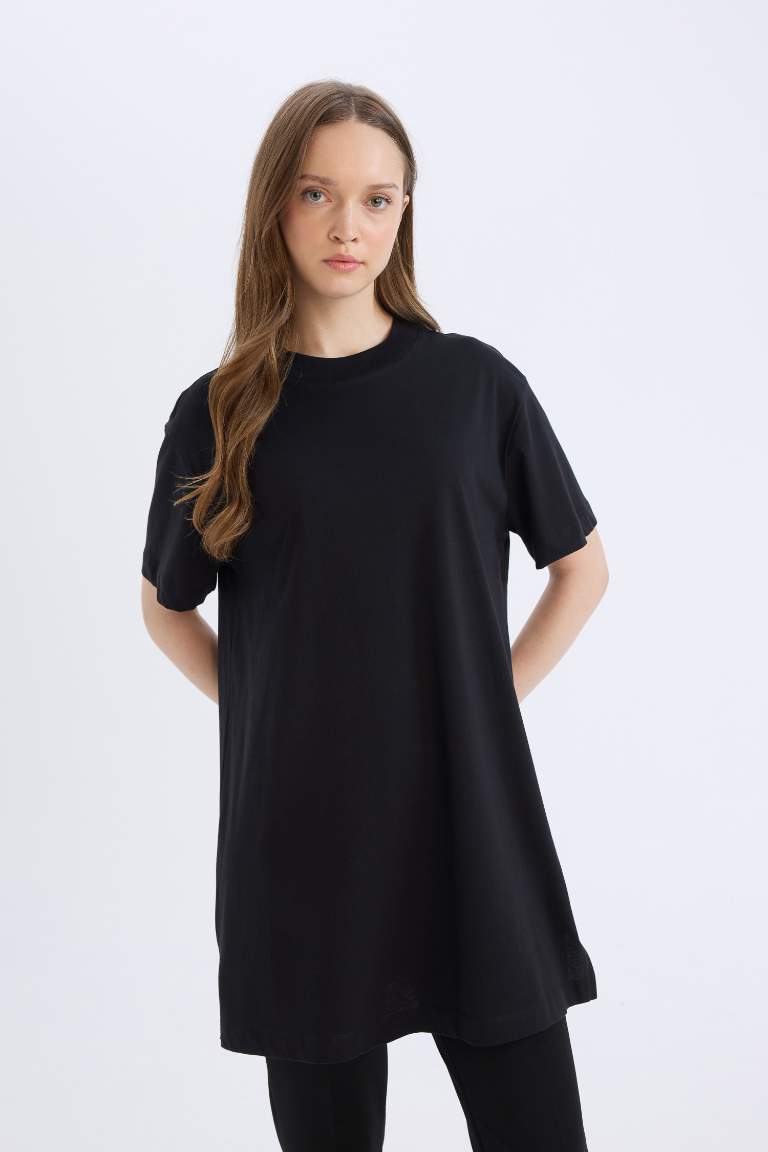 Regular Fit Crew Neck Short Sleeve Tunic