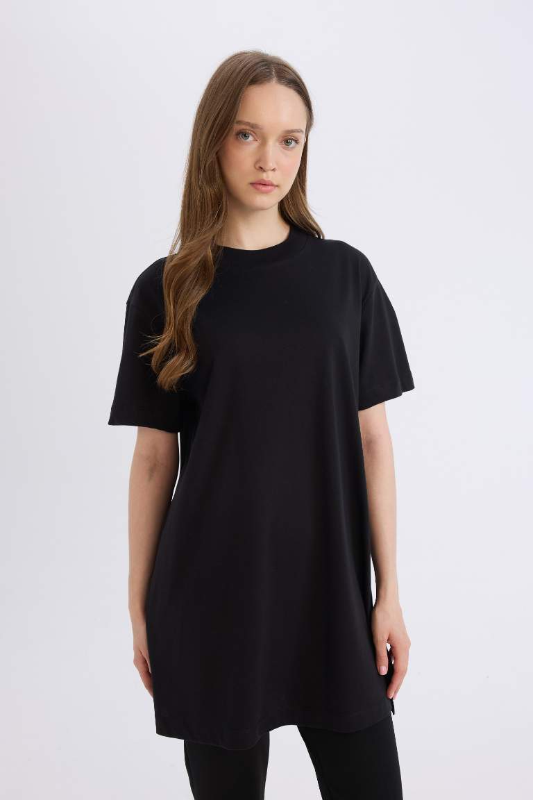 Regular Fit Crew Neck Short Sleeve Tunic