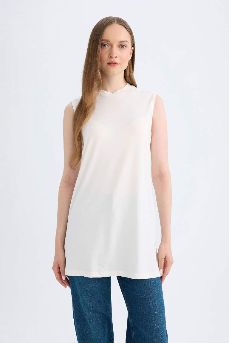 Regular Fit Crew Neck Short Sleeve Tunic