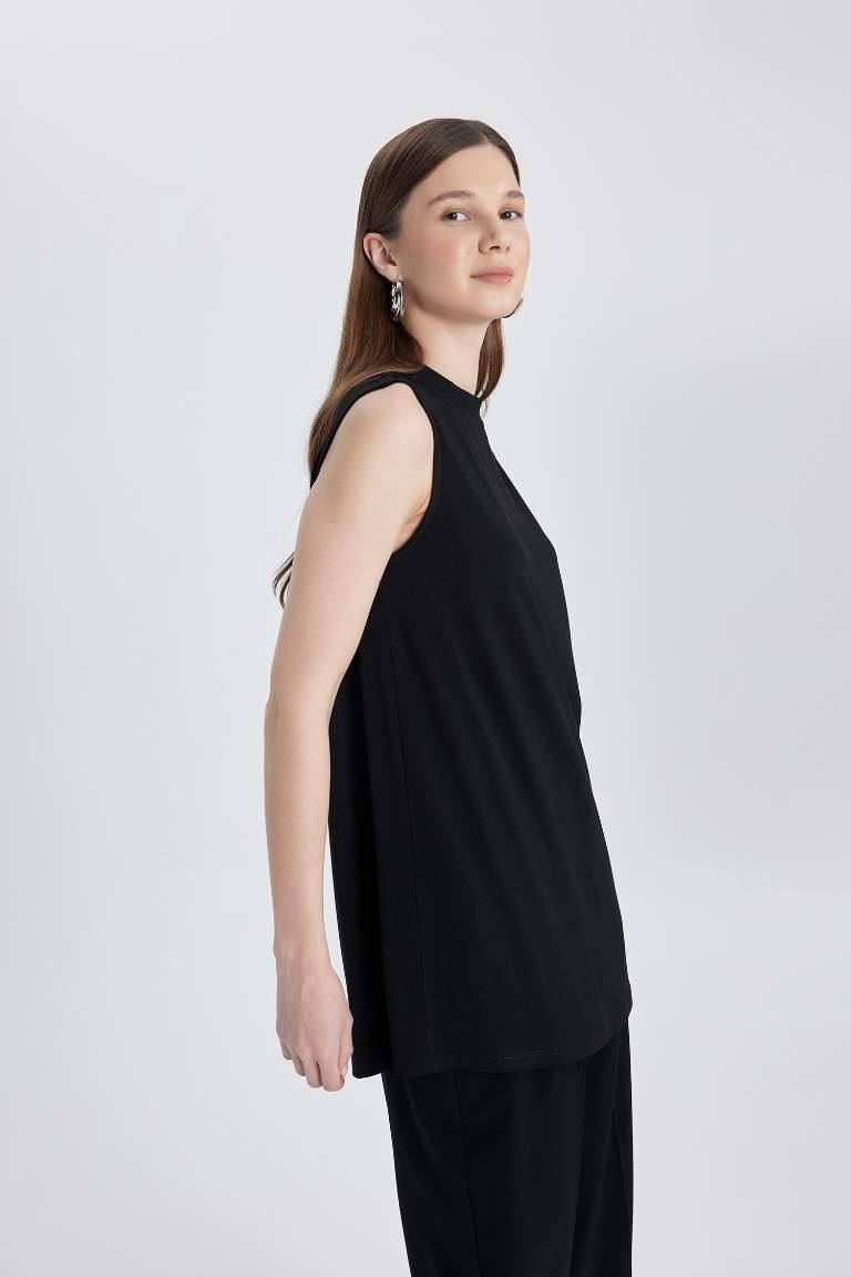 Regular Fit Crew Neck Short Sleeve Tunic