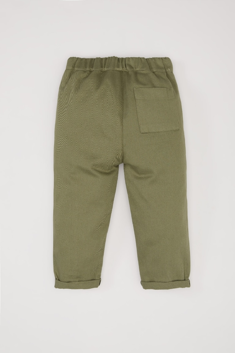 Baby Boy Elastic Waist Straight Leg Gabardine Pants