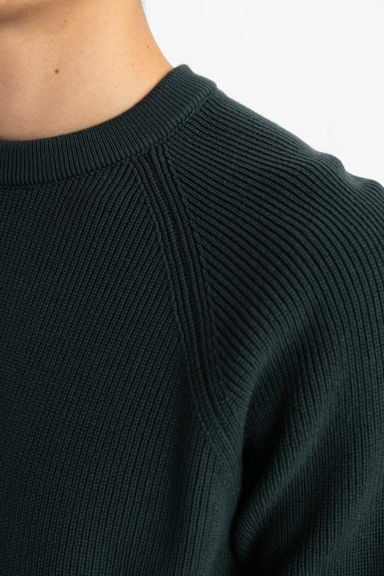 Standard Fit Crew Neck Basic Knitted Pullover